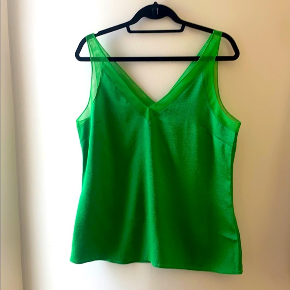 NWT Ted Baker green silky mesh tank top sz 4 large